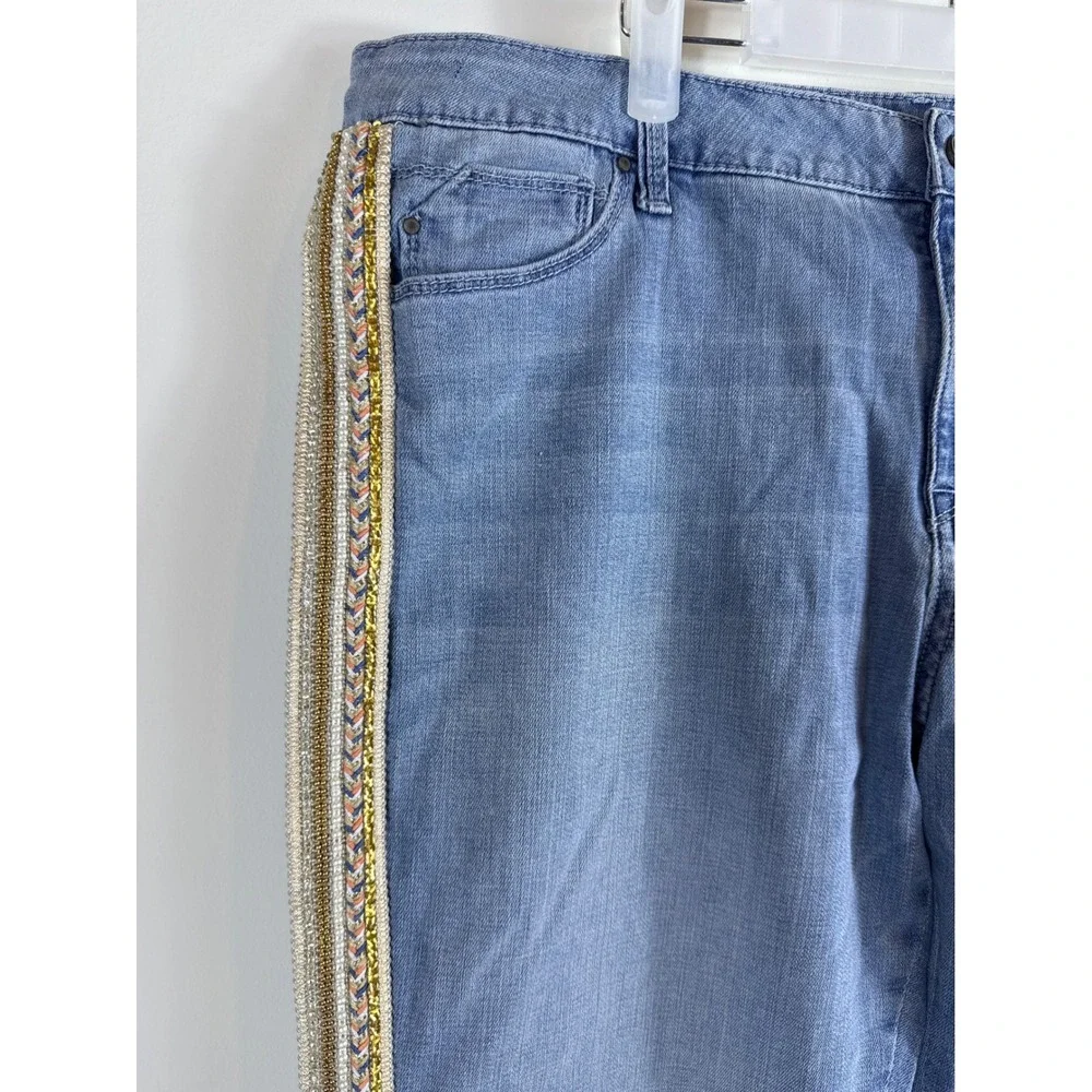 Laurie Felt Embellished Beaded Girlfriend Jeans Denim Pants Women's Plus Size 16